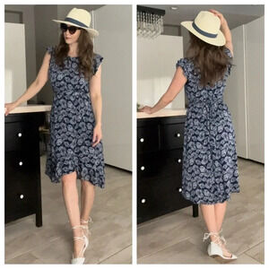 Navy and white dress